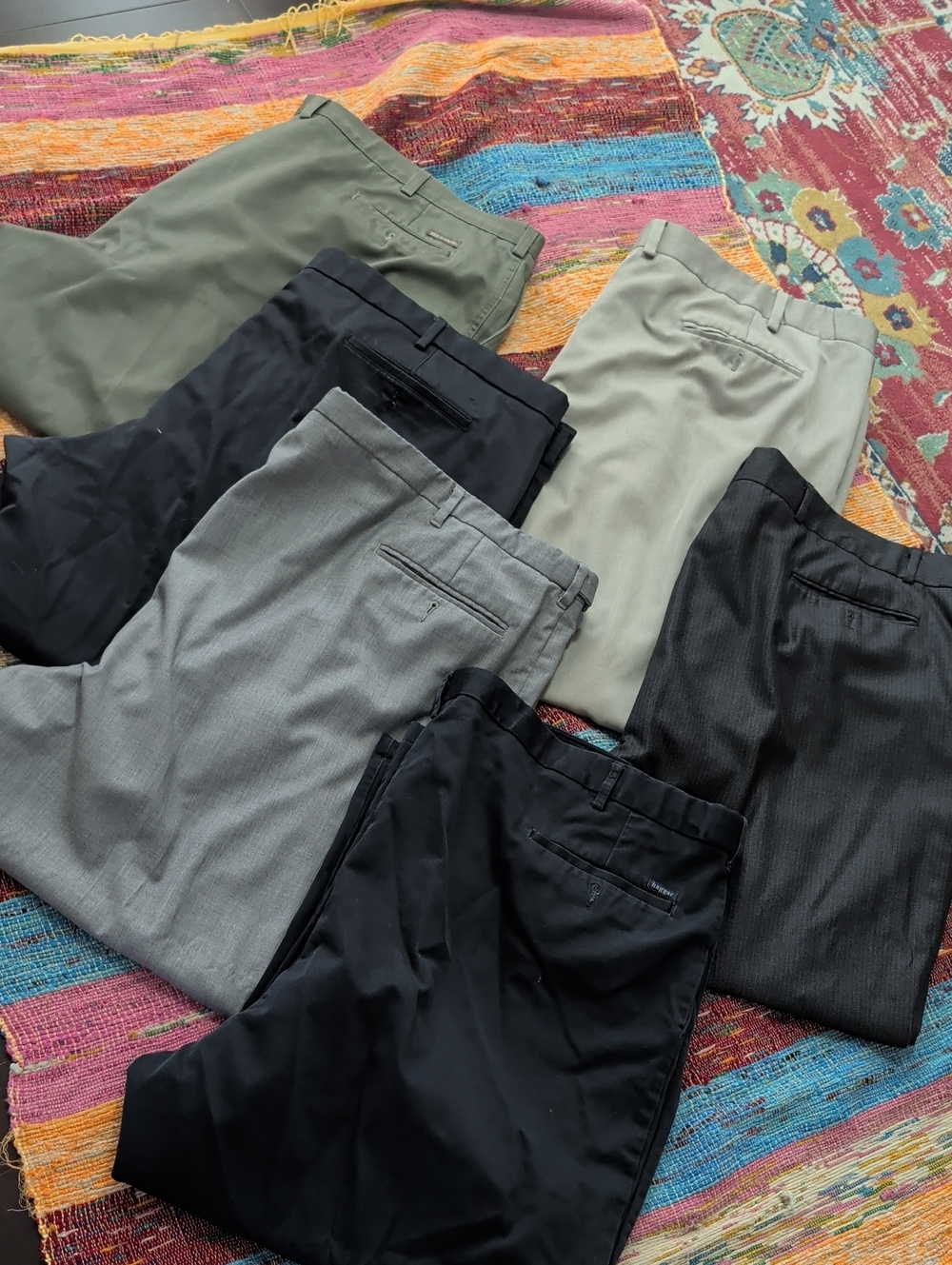 Men's Dress Pants - Black, Gray, Charcoal, Olive, Tan